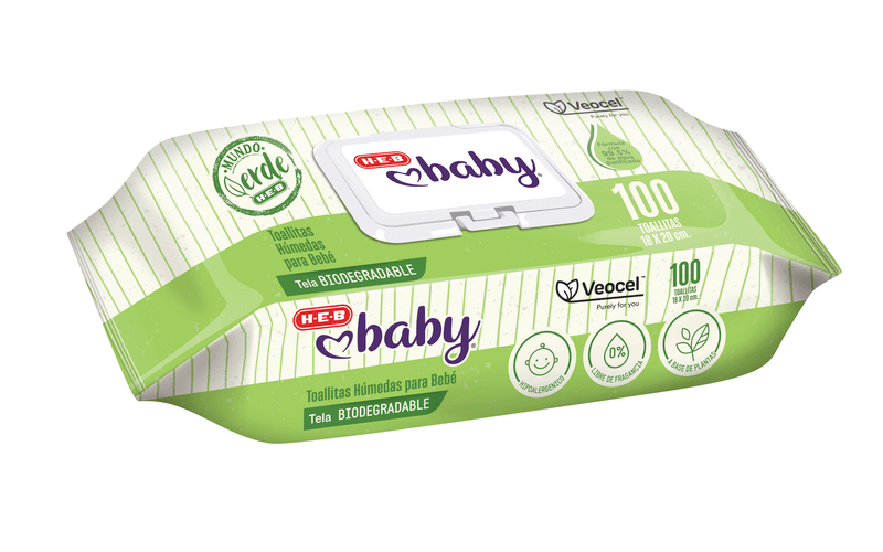 Toallitas Humedas Veocel (Tm)100% Biodegradable 100 Pz