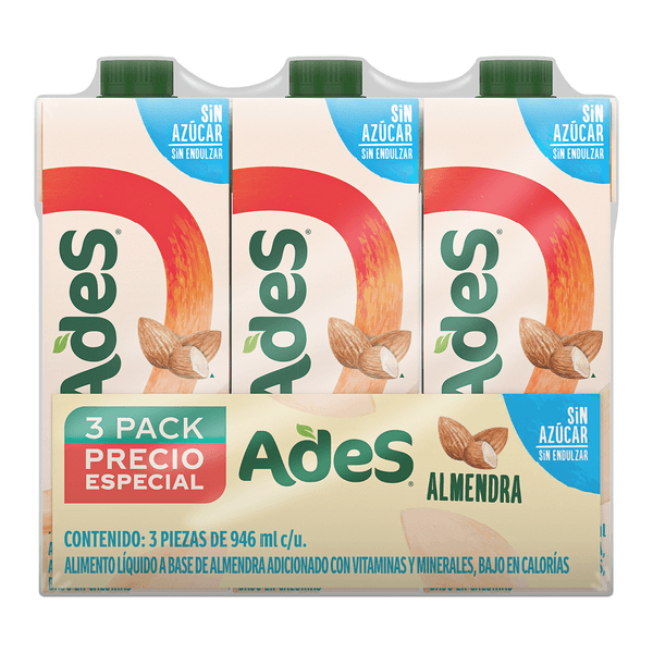 Ades Alimento Líquido Sin Azúcar 3 Pack 2.8 L