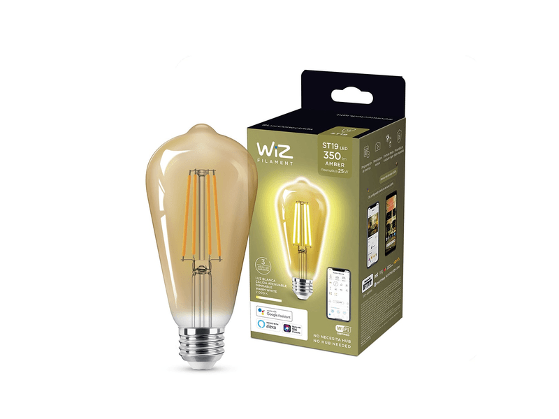 Foco Inteligente Philips St19 Vintage Ambar Dimmable 5 W 2000 K Luz Cálida Controlable Por Wifi 1 Pz