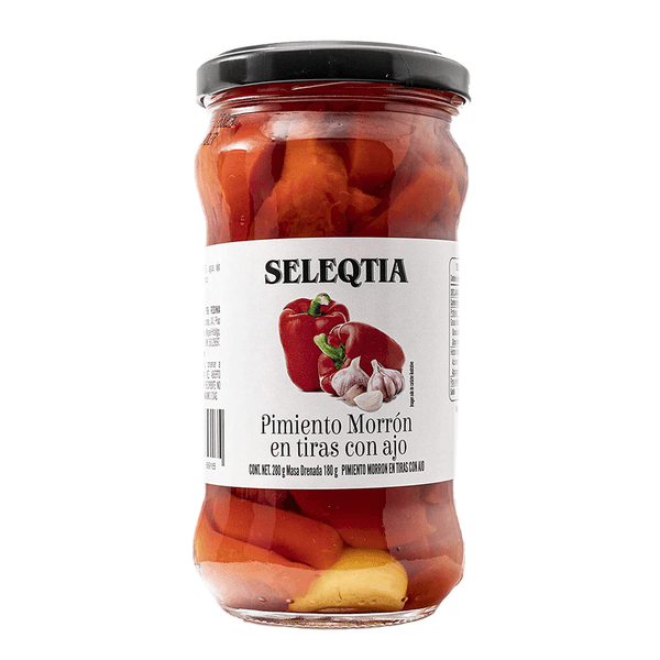 Seleqtia Pimiento Morron En Tiras Con Ajo 280 G