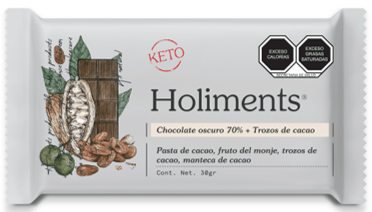 Barra Chocolate 70% Cacao, Nibs De Cacao 30 G