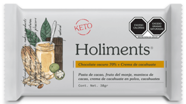 Barra Chocolate 70% Cacao Crema De Cacahuate 30 G