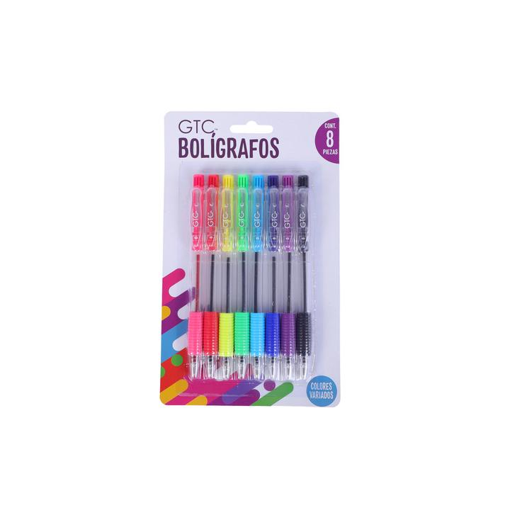 Bolígrafos Gtc Multicolor Con 8 Pz