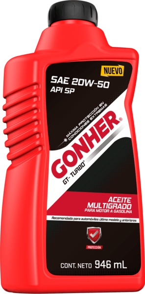 Aceite Para Motor Gonher Gt Turbo Mineral Sae 20w-50 Api Sp 123 946 Ml