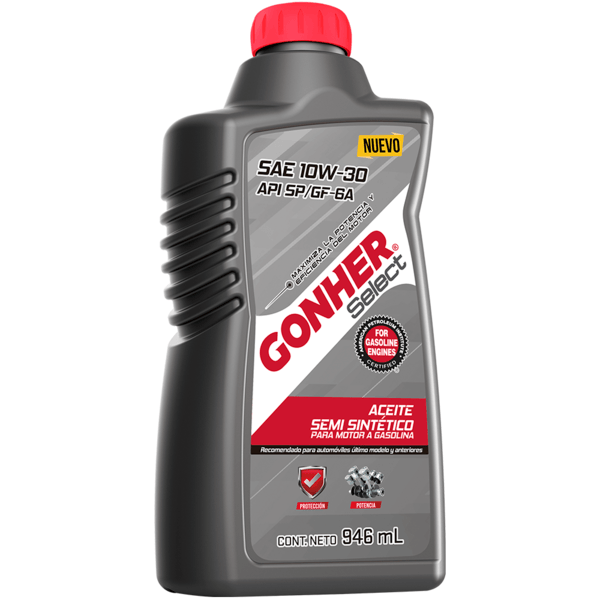 Aceite Para Motor Gonher Select Semi Sintético Sae 10w-30 Api Sp 145 946 Ml