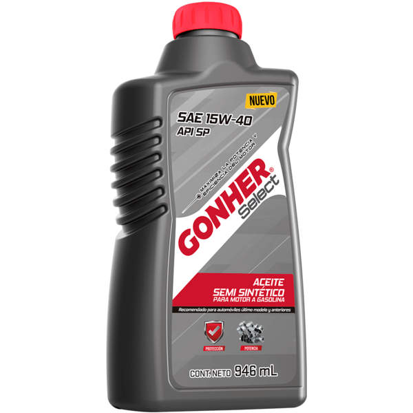 Aceite Para Motor Gonher Select Semi Sintético Sae 15w-40 Api Sp 145 946 Ml