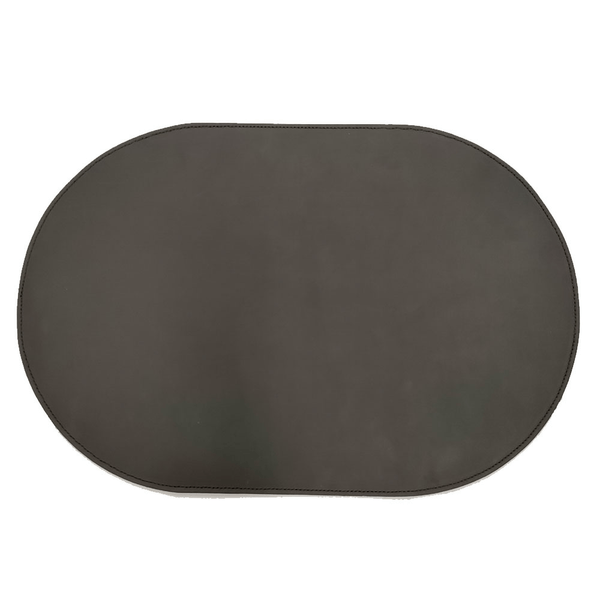 Set Mantel Individual Cali Oval De Piel Negro 2 Pz