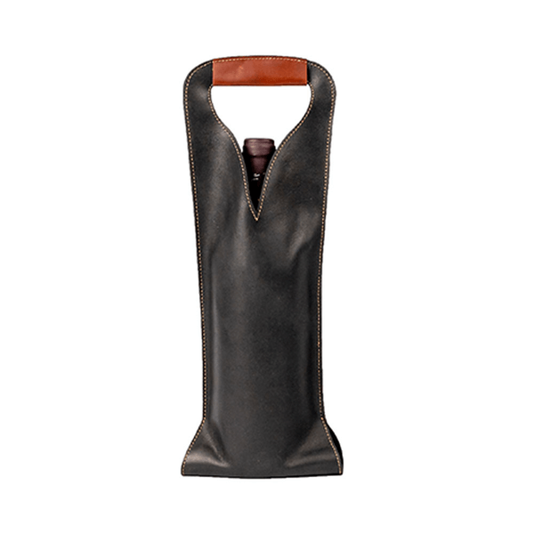 Porta Botella De Piel Napa Negro 1 Pz