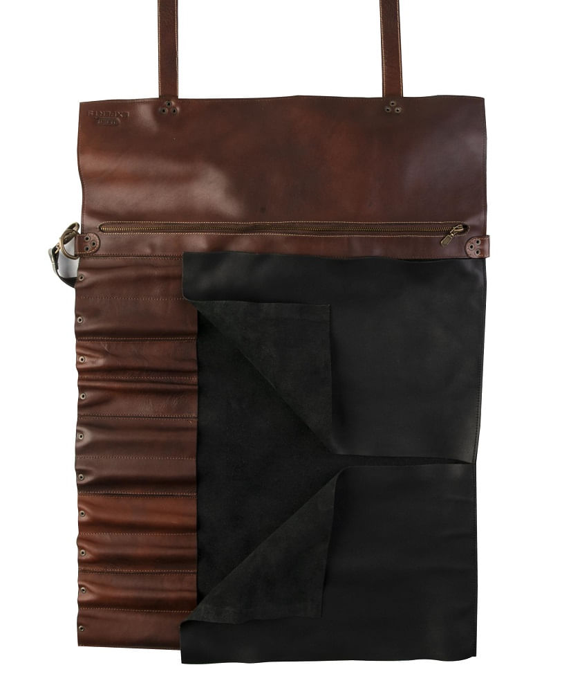 Porta Cuchillos Chef Roll De Piel Napa Negra 1 Pz