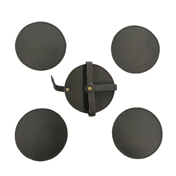 Portavasos De Piel Cali Negro (Set De 4) 1 Pz