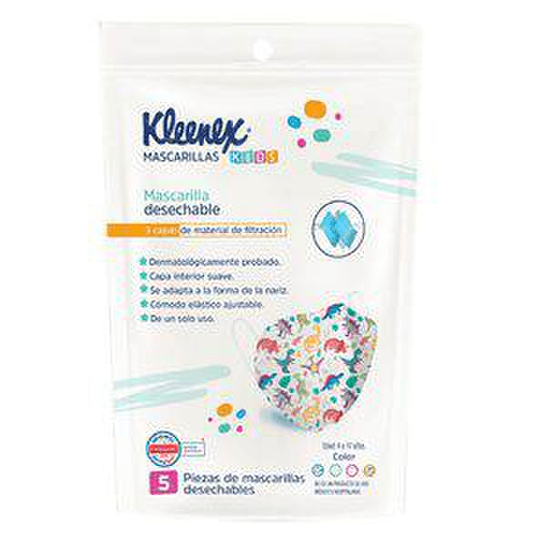 Kleenex Mascarilla Kids Multicolor Con 5 Pz
