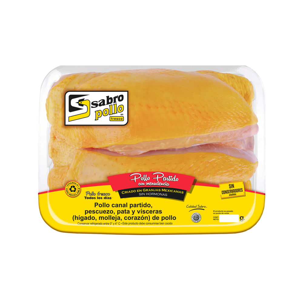 Pollo Partido Con Piel 1 Kg