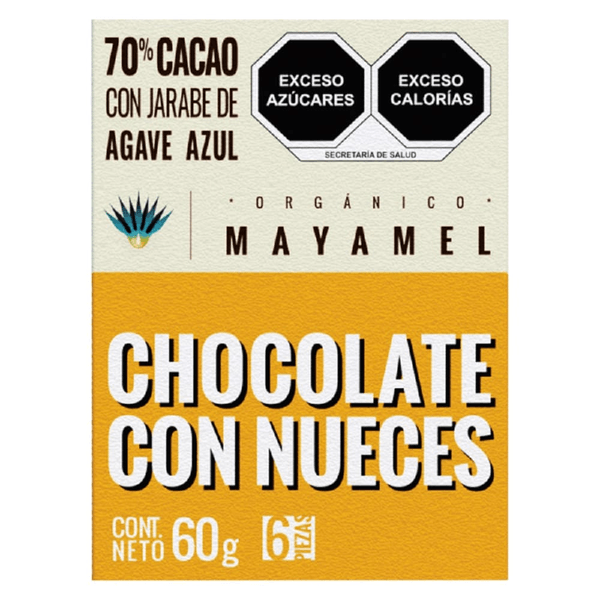 Chocolate 83% Cacao Jarabe Agave Nuez 60 G