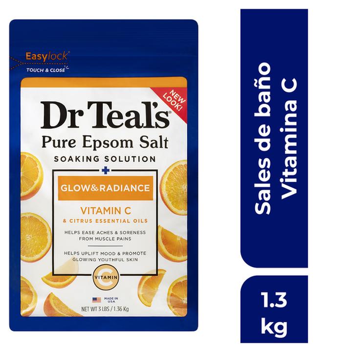 Sales De Epsom Dr. Teal'S Brillo Y Luminosidad Con Vitamina C Y Aceites Esenciales Cítricos 1.3 Kg