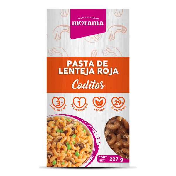 Morama Morama Pasta Coditos Lenteja Roja 227 G