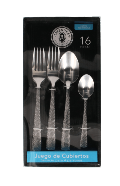 Juego De Cubiertos Espejo Acero Inoxidable 16 Pi 1 Pz