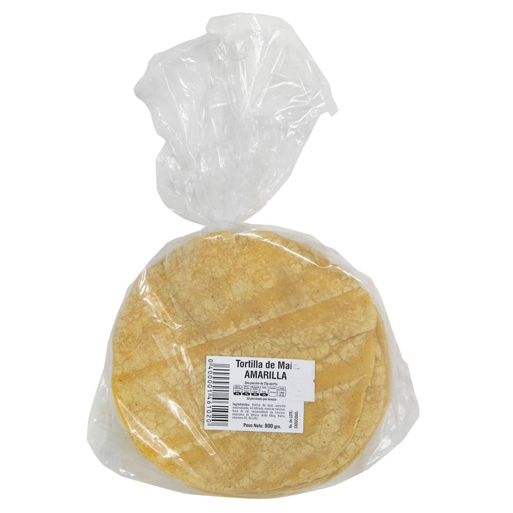 Tortilla Maíz Fría Amarilla 800 G