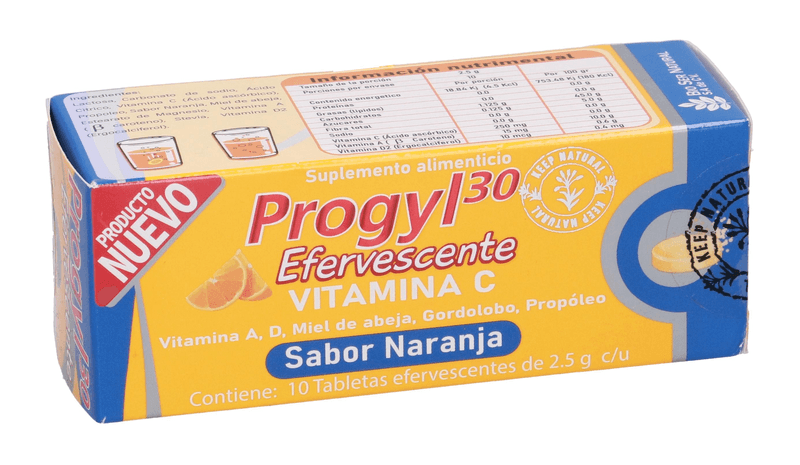 Antigripal Progyl 30 Vitamina C Naranja 10 Pz