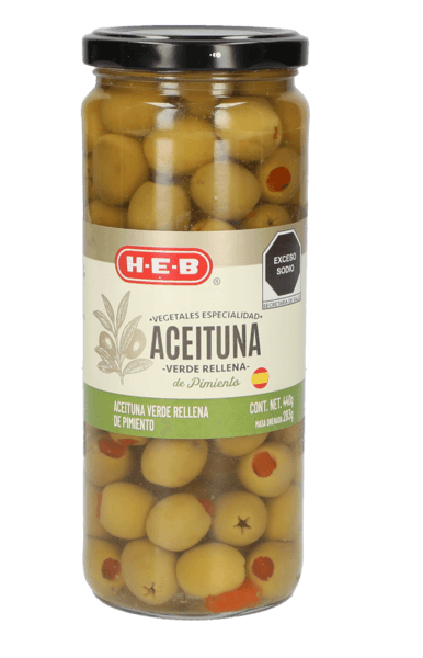 Heb Aceituna Verde Rellena De Pimiento 440 G