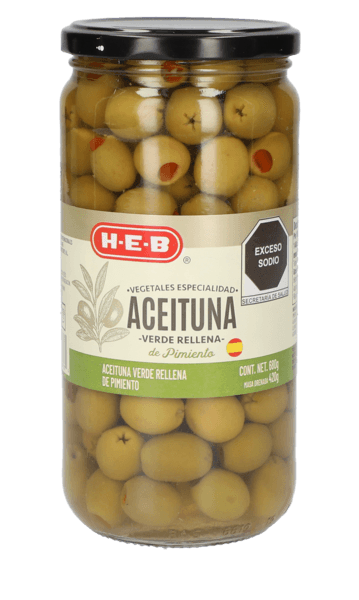 Heb Aceituna Verde Rellena De Pimiento 680 G
