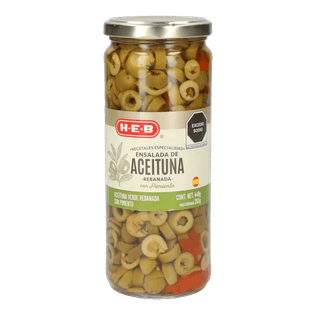 Ensalada De Aceituna Rebanada Con Pimiento 440 G