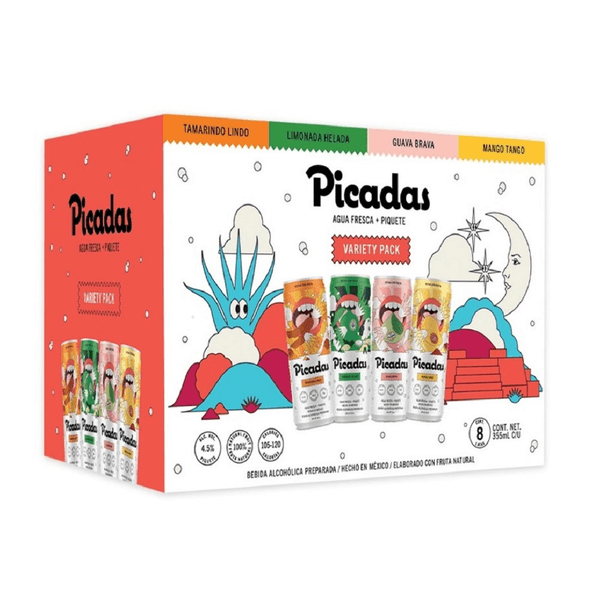 Agua Fresca +Piquete Picadas Variety 4.5° 8 Pack 355 Ml Cada Una