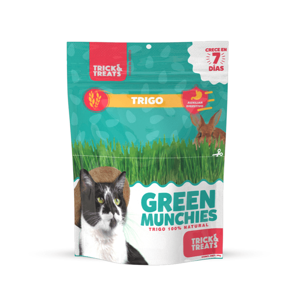 Pasto Para Gato Trick & Treats Green Munchies Trigo 90 G