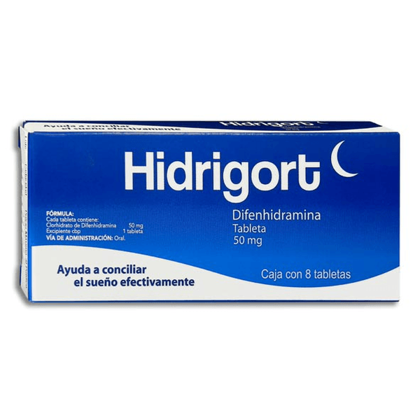 Hidrigort 50mg 8 Tab Difenhidramina Gen 8 Pz