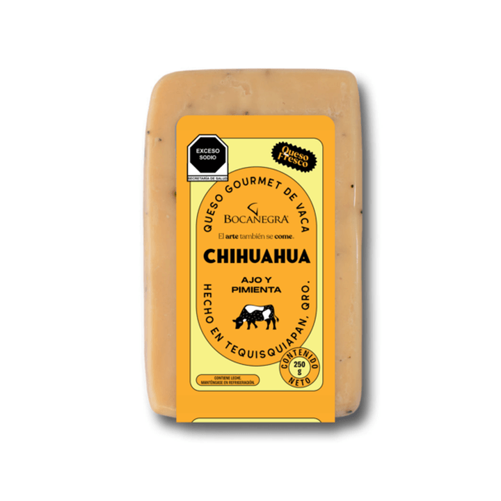 Queso Chihuahua Bocanegra Con Pimienta Y Ajo 250 G