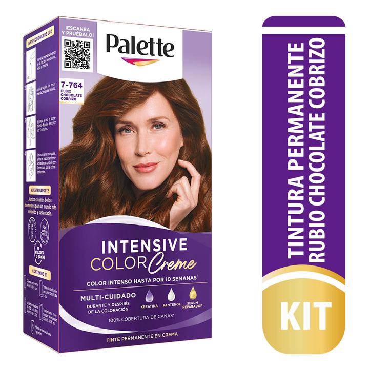 Tinte Para Cabello Palette Color Creme Rubio Chocolate Cobrizo 7-764