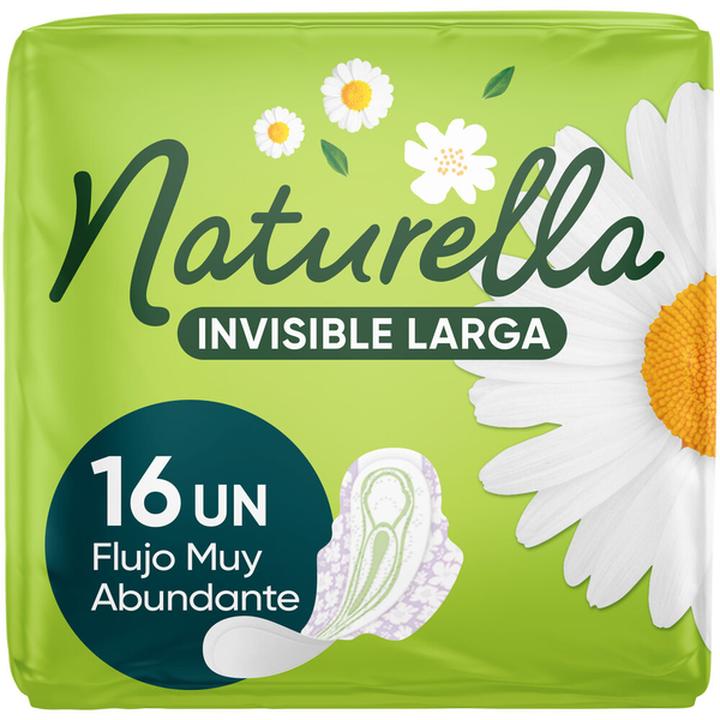 Toallas Femeninas Naturella Largas Invisibles Con 16 Pz