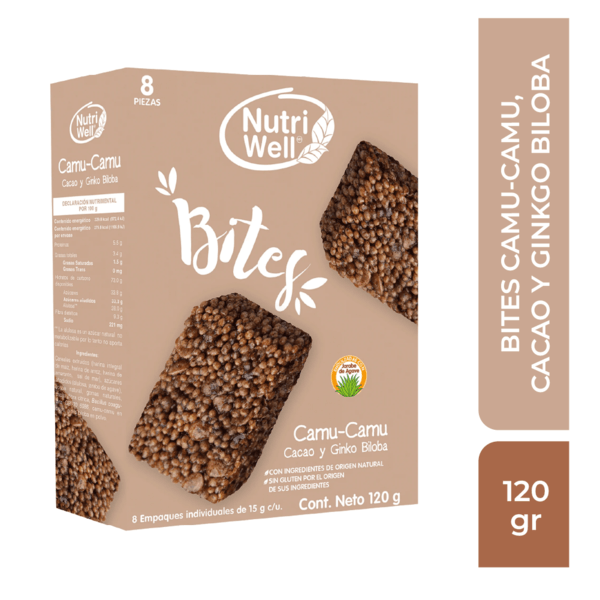 Nutriwell Bites Camu-Camu, Cacao Y Ginko Biloba 120 G