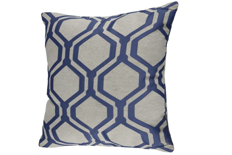 Cojin 20 Gris Y Azul Hexagonos 1 Pz