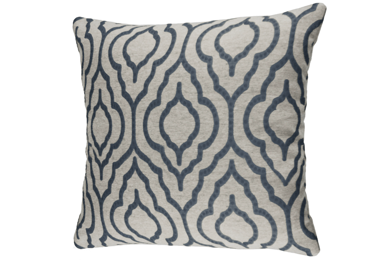 Cojin 22 Gris Diseño Azul Marino 1 Pz