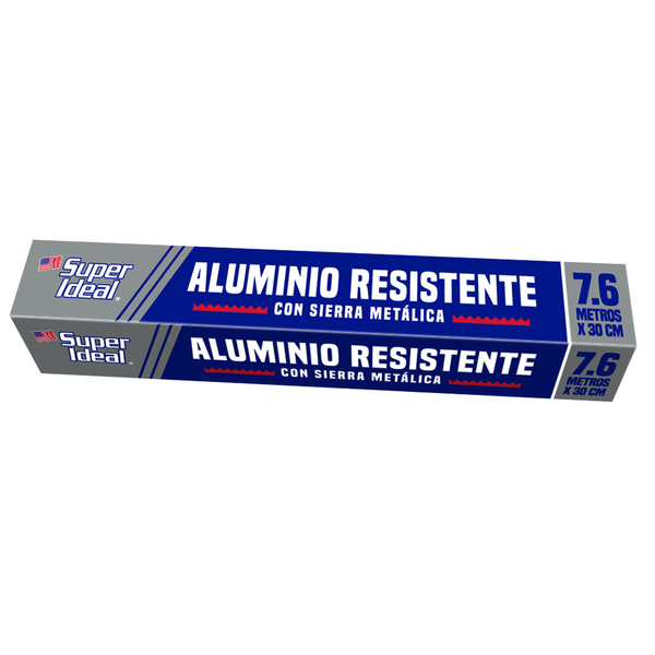 Super Ideal Papel Aluminimo Con Sierra 7.6 M X 30 Cm