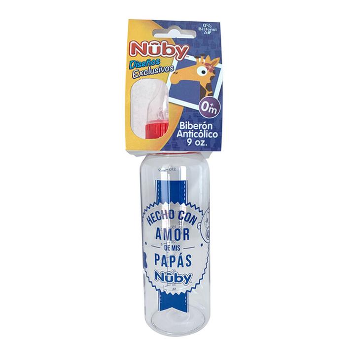 Biberón De Cuello Estándar Con Mamila Nubs Nuby 9oz