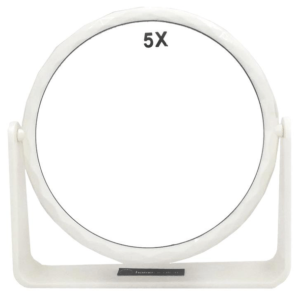 Espejo Home Creations Aumento 5x Pedestal Blanco 1 Pz