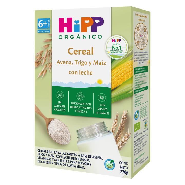 Cereal Orgánico Avena, Trigo Y Maíz 270 G