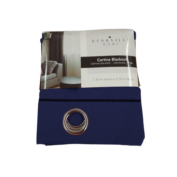 Cortina Blackout Azul Mar 1.35 X 2.10 Mts Argolla 1 Pz