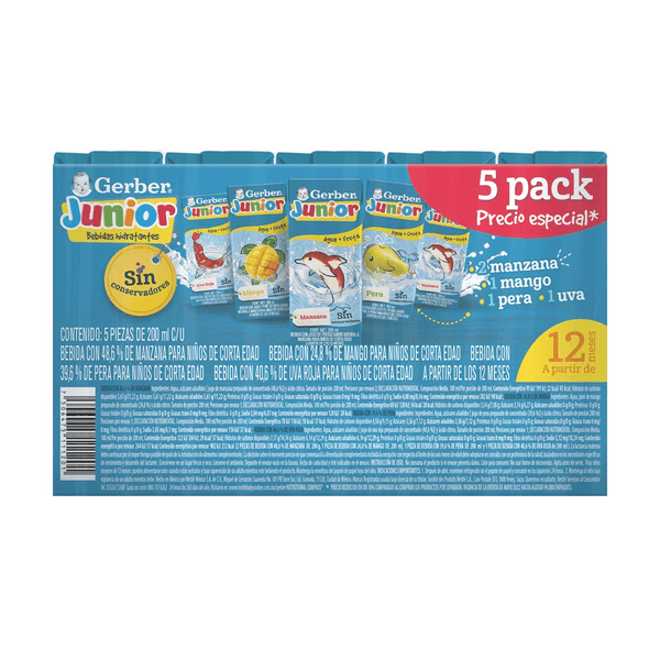 Bebida Con Un Toque De Fruta 5 Pack De Bebidas J 1.017 Kg