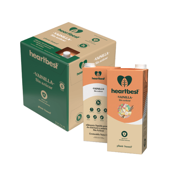 Heartbest Bebida Vegetal Sabor Vainilla Sin Azúcar 1 L 6 Pack
