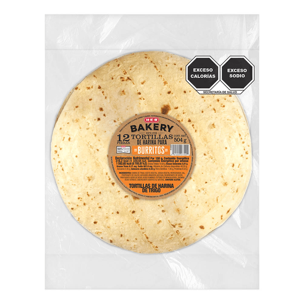 Heb Bakery Tortilla De Burrito De Trigo 504 G