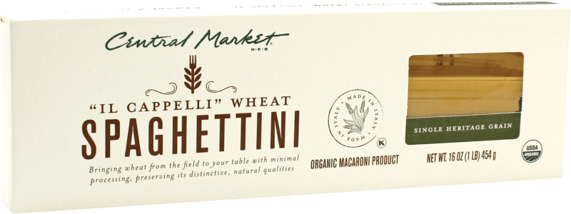 Central Market Pasta Spaghettini Organica 454 G