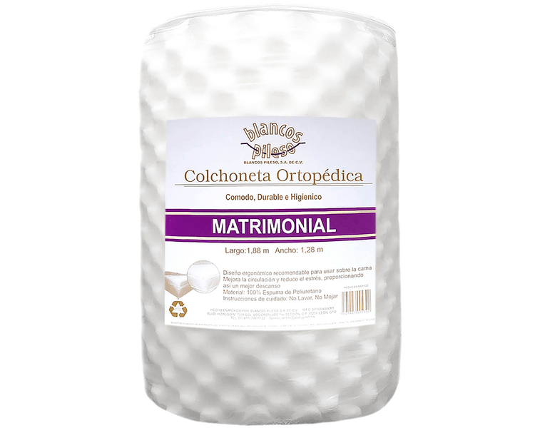 Colchoneta Pileso Ortopédica Matrimonial 1 Pz
