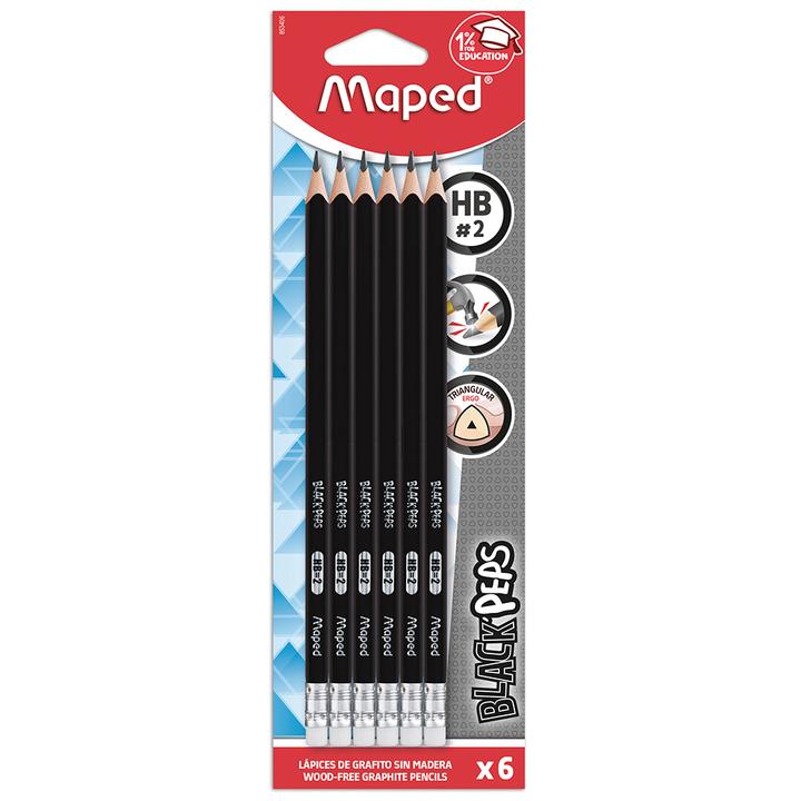 Lápices De Grafito Maped Blackpeps Hb #2 Con 6 Pz
