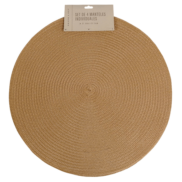 4 Manteles Beige De Plastico 37cm 1 Pz