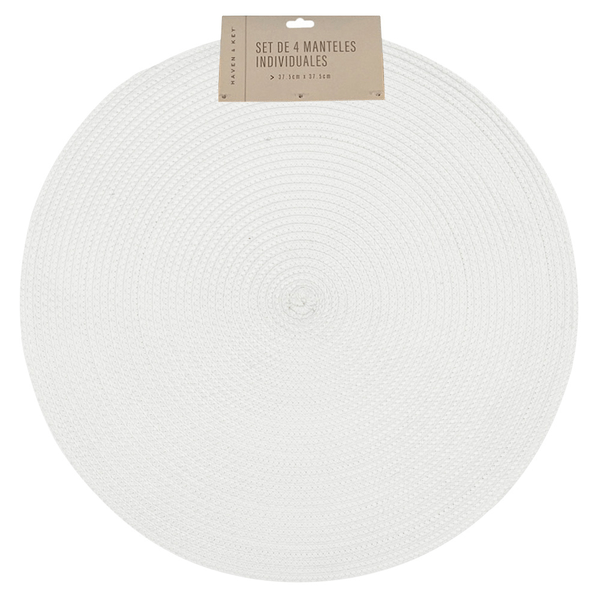 4 Manteles Blanco De Plastico 37cm 1 Pz
