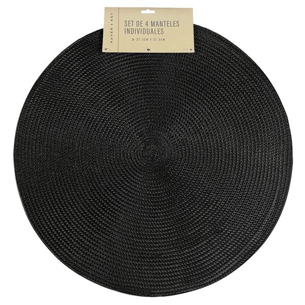 4 Manteles Negro De Plastico 37cm 1 Pz