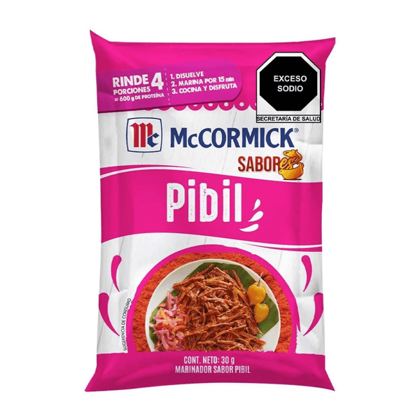 Mccormick Marinador En Polvo Sabor Pibil 30 G