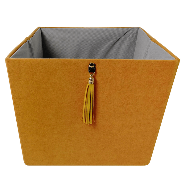 Caja Textil Para Almacenamiento Amarilla 30 X 26. 1 Pz